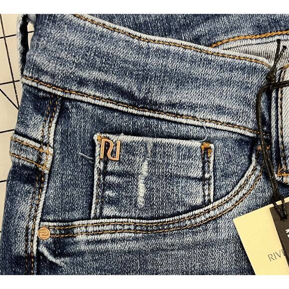 River Island Plus 18 Blue Jeans Skinny Ripped Distressed I4 - Picture 2 of 13